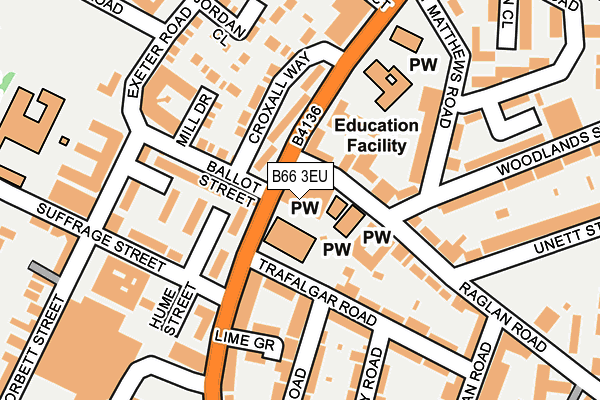 B66 3EU map - OS OpenMap – Local (Ordnance Survey)