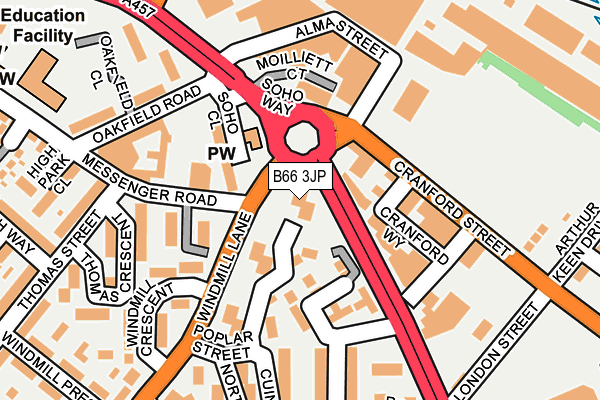 B66 3JP map - OS OpenMap – Local (Ordnance Survey) B66 3JP map - OS OpenMap – Local (Ordnance Survey)