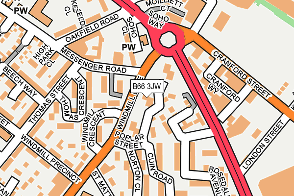 B66 3JW map - OS OpenMap – Local (Ordnance Survey) B66 3JW map - OS OpenMap – Local (Ordnance Survey)