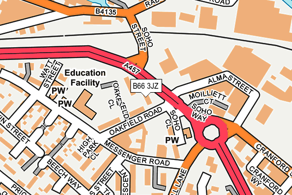 B66 3JZ map - OS OpenMap – Local (Ordnance Survey) B66 3JZ map - OS OpenMap – Local (Ordnance Survey)