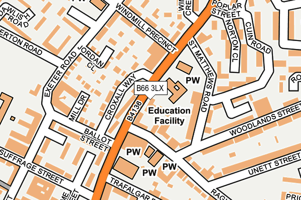 B66 3LX map - OS OpenMap – Local (Ordnance Survey) B66 3LX map - OS OpenMap – Local (Ordnance Survey)