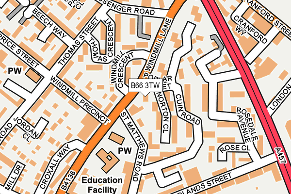 B66 3TW map - OS OpenMap – Local (Ordnance Survey) B66 3TW map - OS OpenMap – Local (Ordnance Survey)