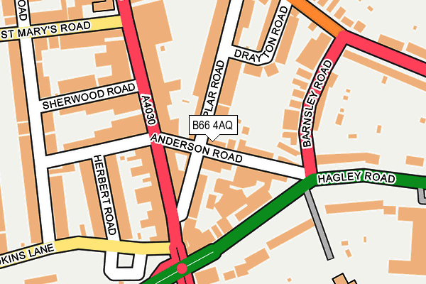 B66 4AQ map - OS OpenMap – Local (Ordnance Survey) B66 4AQ map - OS OpenMap – Local (Ordnance Survey)
