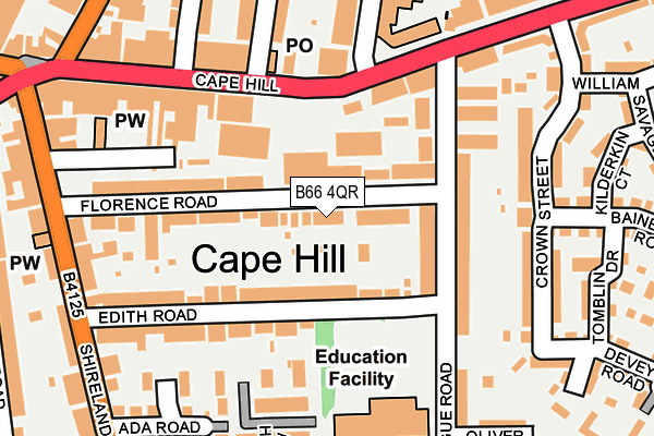 B66 4QR map - OS OpenMap – Local (Ordnance Survey) B66 4QR map - OS OpenMap – Local (Ordnance Survey)