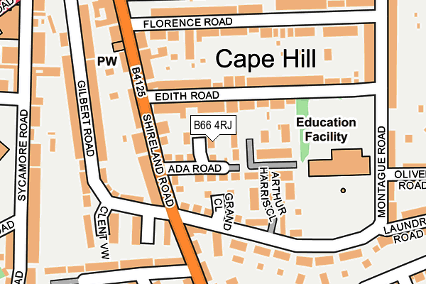 B66 4RJ map - OS OpenMap – Local (Ordnance Survey) B66 4RJ map - OS OpenMap – Local (Ordnance Survey)