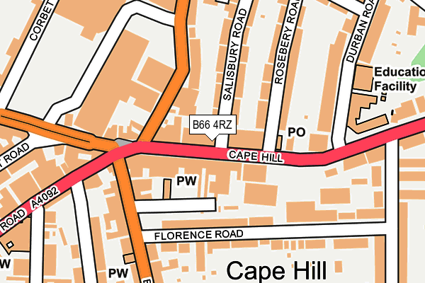 B66 4RZ map - OS OpenMap – Local (Ordnance Survey) B66 4RZ map - OS OpenMap – Local (Ordnance Survey)