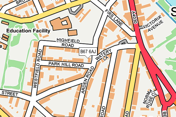 B67 6AJ map - OS OpenMap – Local (Ordnance Survey) B67 6AJ map - OS OpenMap – Local (Ordnance Survey)