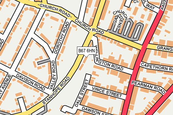 B67 6HN map - OS OpenMap – Local (Ordnance Survey) B67 6HN map - OS OpenMap – Local (Ordnance Survey)