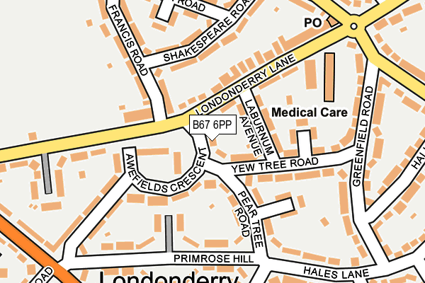 B67 6PP map - OS OpenMap – Local (Ordnance Survey) B67 6PP map - OS OpenMap – Local (Ordnance Survey)