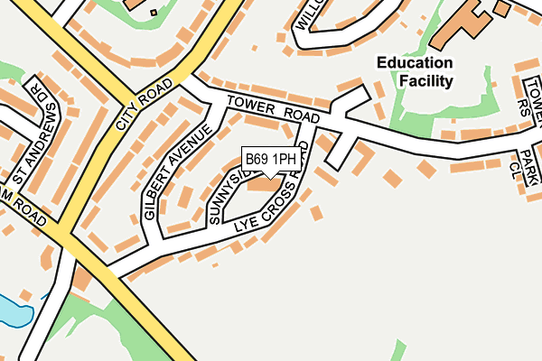 B69 1PH map - OS OpenMap – Local (Ordnance Survey)