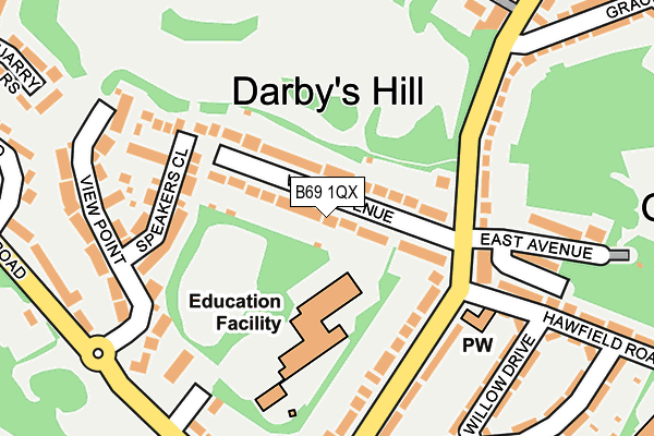 B69 1QX map - OS OpenMap – Local (Ordnance Survey)
