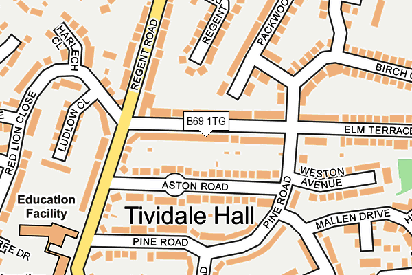 B69 1TG map - OS OpenMap – Local (Ordnance Survey)
