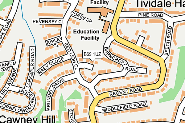 B69 1UZ map - OS OpenMap – Local (Ordnance Survey) B69 1UZ map - OS OpenMap – Local (Ordnance Survey)