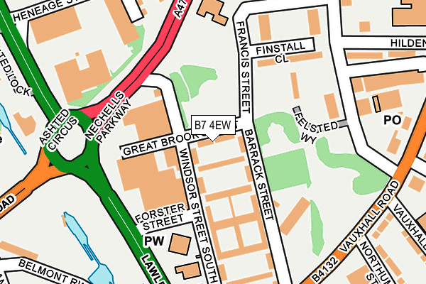 B7 4EW map - OS OpenMap – Local (Ordnance Survey) B7 4EW map - OS OpenMap – Local (Ordnance Survey)