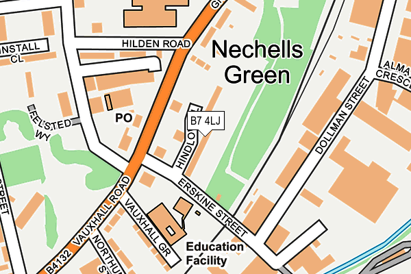 B7 4LJ map - OS OpenMap – Local (Ordnance Survey)