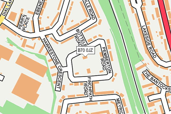 B70 0JZ map - OS OpenMap – Local (Ordnance Survey) B70 0JZ map - OS OpenMap – Local (Ordnance Survey)