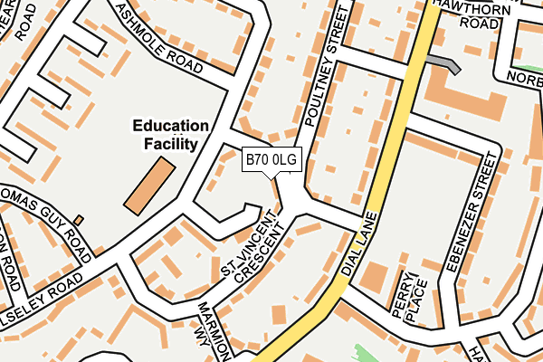 B70 0LG map - OS OpenMap – Local (Ordnance Survey) B70 0LG map - OS OpenMap – Local (Ordnance Survey)