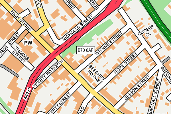 B70 6AF map - OS OpenMap – Local (Ordnance Survey) B70 6AF map - OS OpenMap – Local (Ordnance Survey)