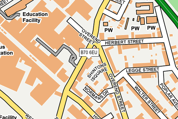 B70 6EU map - OS OpenMap – Local (Ordnance Survey) B70 6EU map - OS OpenMap – Local (Ordnance Survey)
