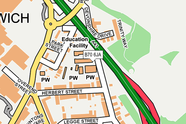 B70 6JA map - OS OpenMap – Local (Ordnance Survey) B70 6JA map - OS OpenMap – Local (Ordnance Survey)