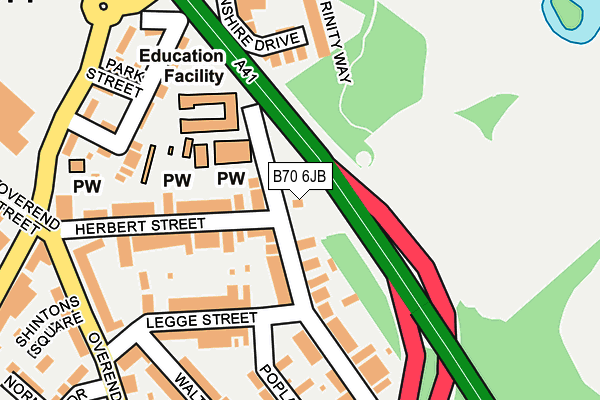 B70 6JB map - OS OpenMap – Local (Ordnance Survey) B70 6JB map - OS OpenMap – Local (Ordnance Survey)
