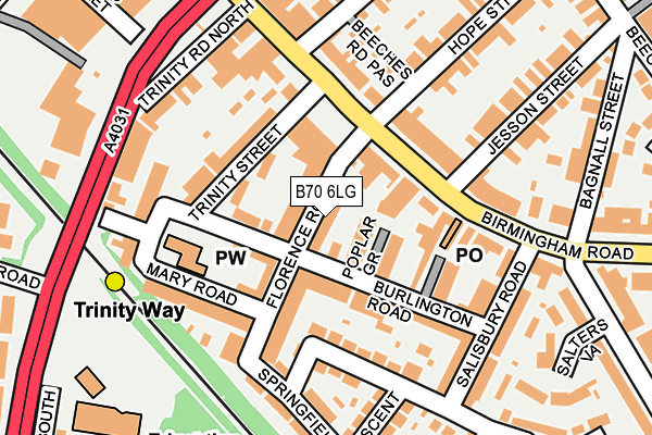 B70 6LG map - OS OpenMap – Local (Ordnance Survey) B70 6LG map - OS OpenMap – Local (Ordnance Survey)