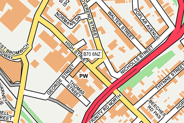 B70 6NZ map - OS OpenMap – Local (Ordnance Survey) B70 6NZ map - OS OpenMap – Local (Ordnance Survey)