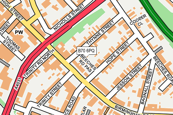 B70 6PQ map - OS OpenMap – Local (Ordnance Survey) B70 6PQ map - OS OpenMap – Local (Ordnance Survey)