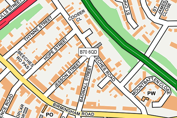 B70 6QD map - OS OpenMap – Local (Ordnance Survey) B70 6QD map - OS OpenMap – Local (Ordnance Survey)