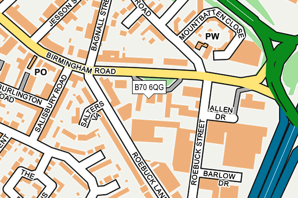 B70 6QG map - OS OpenMap – Local (Ordnance Survey) B70 6QG map - OS OpenMap – Local (Ordnance Survey)