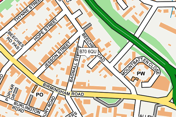 B70 6QU map - OS OpenMap – Local (Ordnance Survey) B70 6QU map - OS OpenMap – Local (Ordnance Survey)
