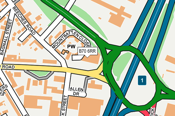 B70 6RR map - OS OpenMap – Local (Ordnance Survey) B70 6RR map - OS OpenMap – Local (Ordnance Survey)