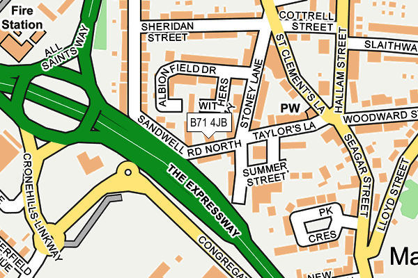 B71 4JB map - OS OpenMap – Local (Ordnance Survey) B71 4JB map - OS OpenMap – Local (Ordnance Survey)