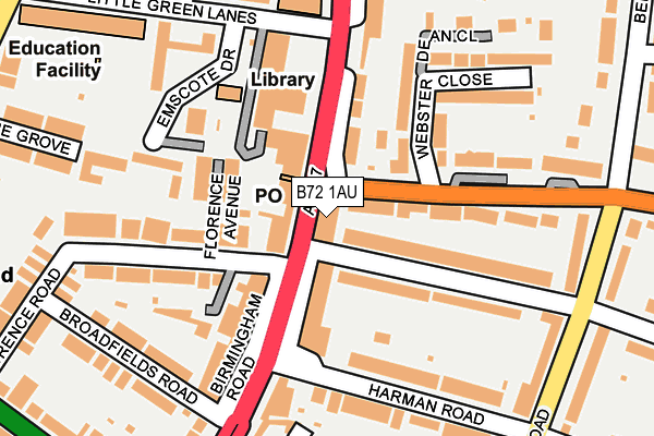 B72 1AU map - OS OpenMap – Local (Ordnance Survey) B72 1AU map - OS OpenMap – Local (Ordnance Survey)