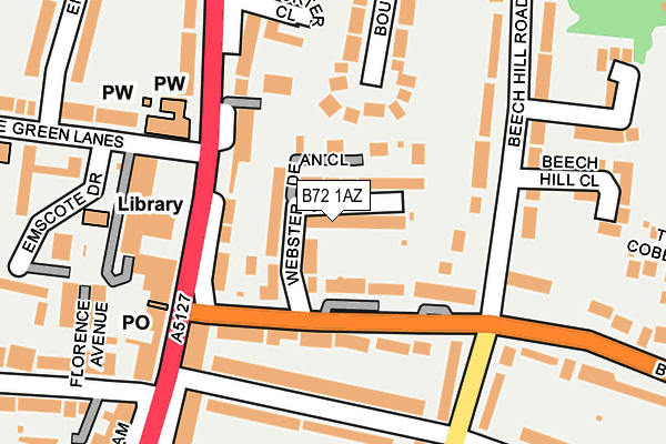 B72 1AZ map - OS OpenMap – Local (Ordnance Survey) B72 1AZ map - OS OpenMap – Local (Ordnance Survey)