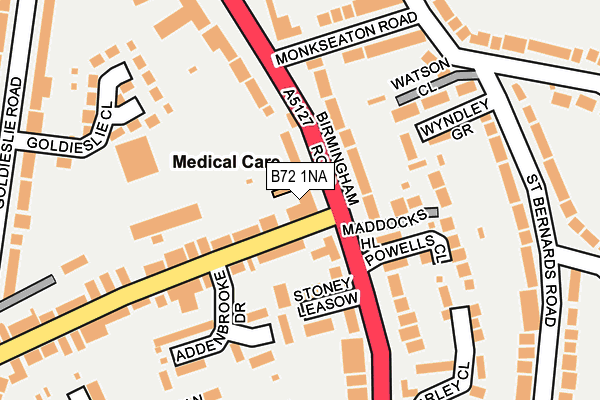 B72 1NA map - OS OpenMap – Local (Ordnance Survey) B72 1NA map - OS OpenMap – Local (Ordnance Survey)
