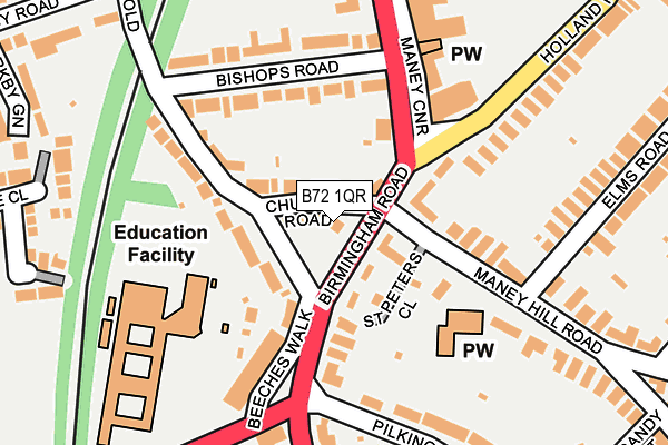 B72 1QR map - OS OpenMap – Local (Ordnance Survey) B72 1QR map - OS OpenMap – Local (Ordnance Survey)