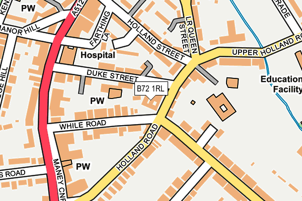 B72 1RL map - OS OpenMap – Local (Ordnance Survey) B72 1RL map - OS OpenMap – Local (Ordnance Survey)