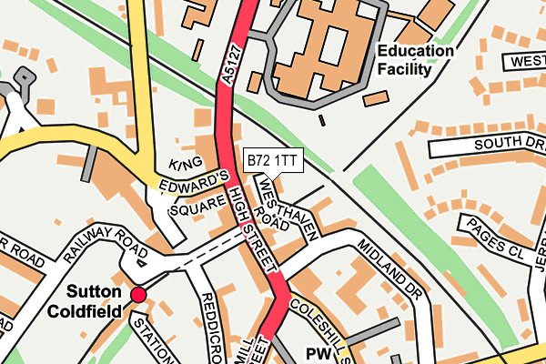 B72 1TT map - OS OpenMap – Local (Ordnance Survey) B72 1TT map - OS OpenMap – Local (Ordnance Survey)