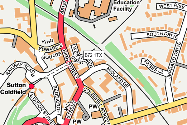 B72 1TX map - OS OpenMap – Local (Ordnance Survey) B72 1TX map - OS OpenMap – Local (Ordnance Survey)