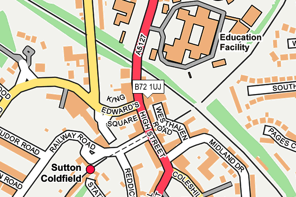 B72 1UJ map - OS OpenMap – Local (Ordnance Survey) B72 1UJ map - OS OpenMap – Local (Ordnance Survey)