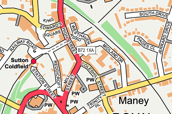 B72 1XA map - OS OpenMap – Local (Ordnance Survey) B72 1XA map - OS OpenMap – Local (Ordnance Survey)