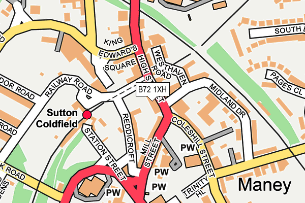 B72 1XH map - OS OpenMap – Local (Ordnance Survey) B72 1XH map - OS OpenMap – Local (Ordnance Survey)