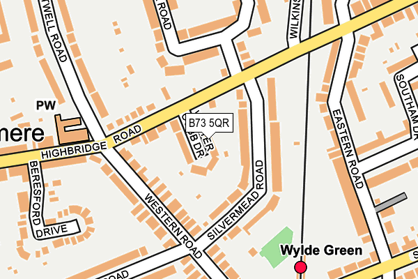 B73 5QR map - OS OpenMap – Local (Ordnance Survey)