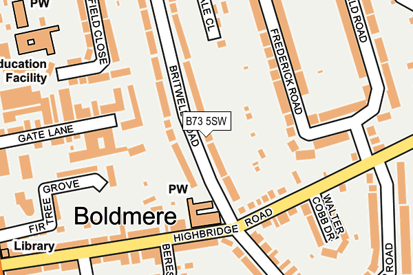 B73 5SW map - OS OpenMap – Local (Ordnance Survey) B73 5SW map - OS OpenMap – Local (Ordnance Survey)