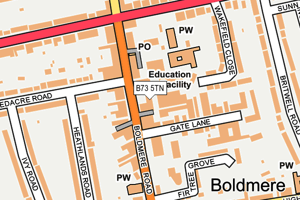 B73 5TN map - OS OpenMap – Local (Ordnance Survey) B73 5TN map - OS OpenMap – Local (Ordnance Survey)