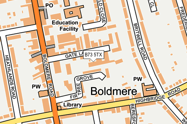 B73 5TX map - OS OpenMap – Local (Ordnance Survey) B73 5TX map - OS OpenMap – Local (Ordnance Survey)