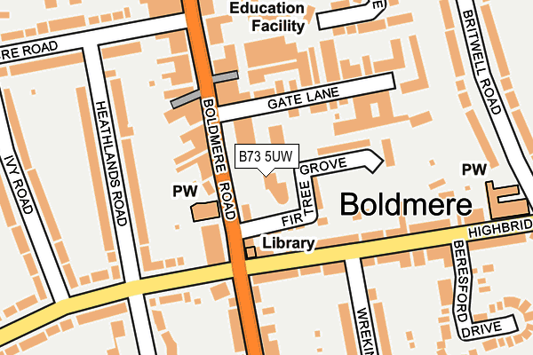 B73 5UW map - OS OpenMap – Local (Ordnance Survey) B73 5UW map - OS OpenMap – Local (Ordnance Survey)
