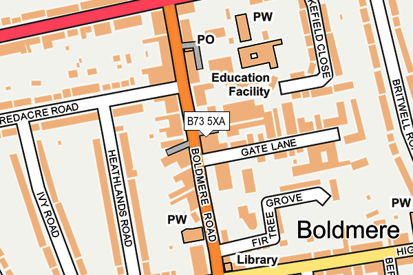 B73 5XA map - OS OpenMap – Local (Ordnance Survey) B73 5XA map - OS OpenMap – Local (Ordnance Survey)