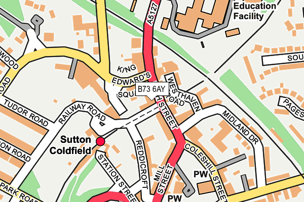 B73 6AY map - OS OpenMap – Local (Ordnance Survey) B73 6AY map - OS OpenMap – Local (Ordnance Survey)